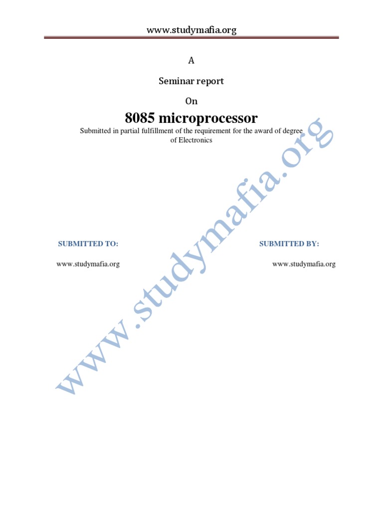 Ece 8085 Microprocessor PDF Report PDF Central Processing Unit Microprocessor