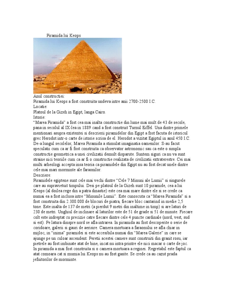 Piramida Lui Keops | PDF