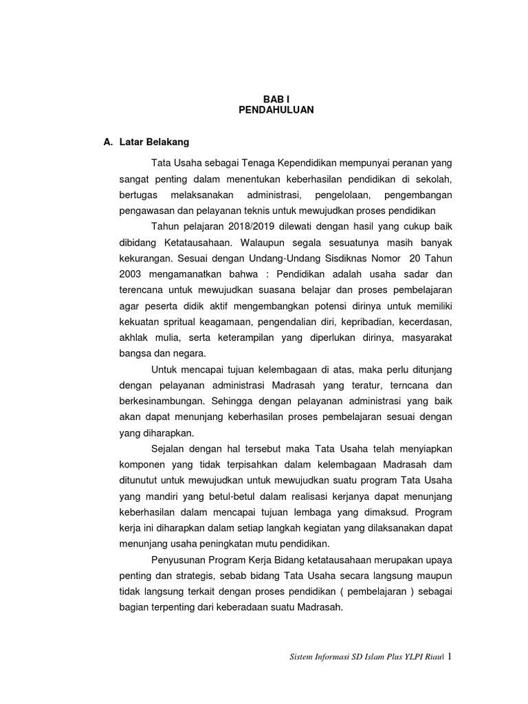 Program Kerja TU | PDF