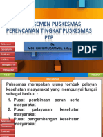 Managemen Puskesmas Perencanan Tingkat Puskesmas PTP: By. Moh Rofii Muzammil, S.Kep., SH