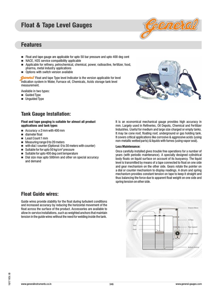 Float & Tape Level Gauges Features PDF Buoyancy Stainless Steel