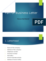 Part of Business Letter