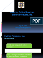 Case For Critical Analysis Elektra Products, Inc.: Management Dynamics