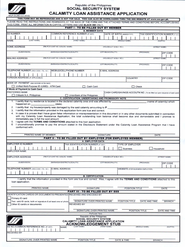 Sss calamity loan
