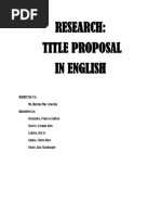 Research: Title Proposal in English