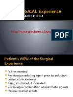 The SURGICAL Experience: Anesthesia