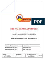 Shine Star Eng. Steel & Welding LLC: Quality Management Systemprocedure