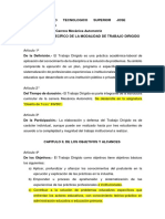 Reglamento de Trabajo Dirigido Mecanica