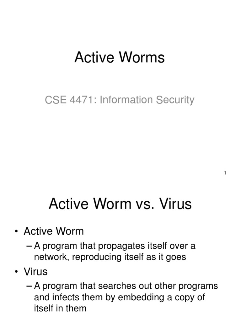 Understanding Active Worms in Cybersecurity | PDF | Denial Of Service ...