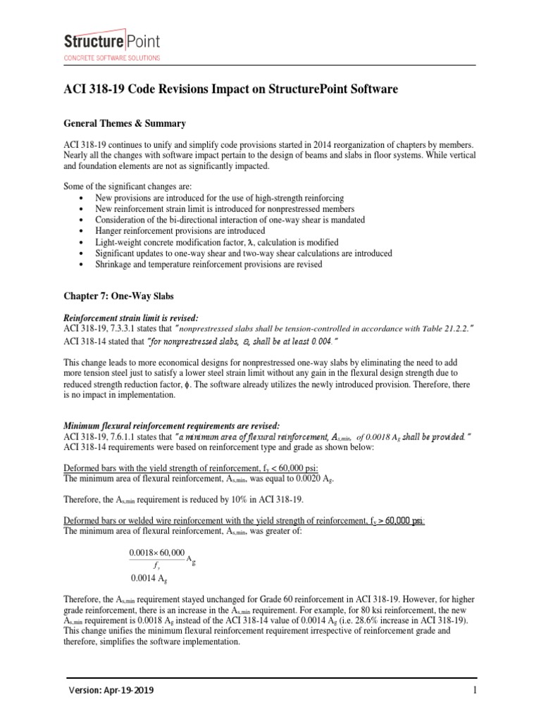 ACI 318-19 Minimum Reinforcement Changes | PDF | Strength Of Materials ...