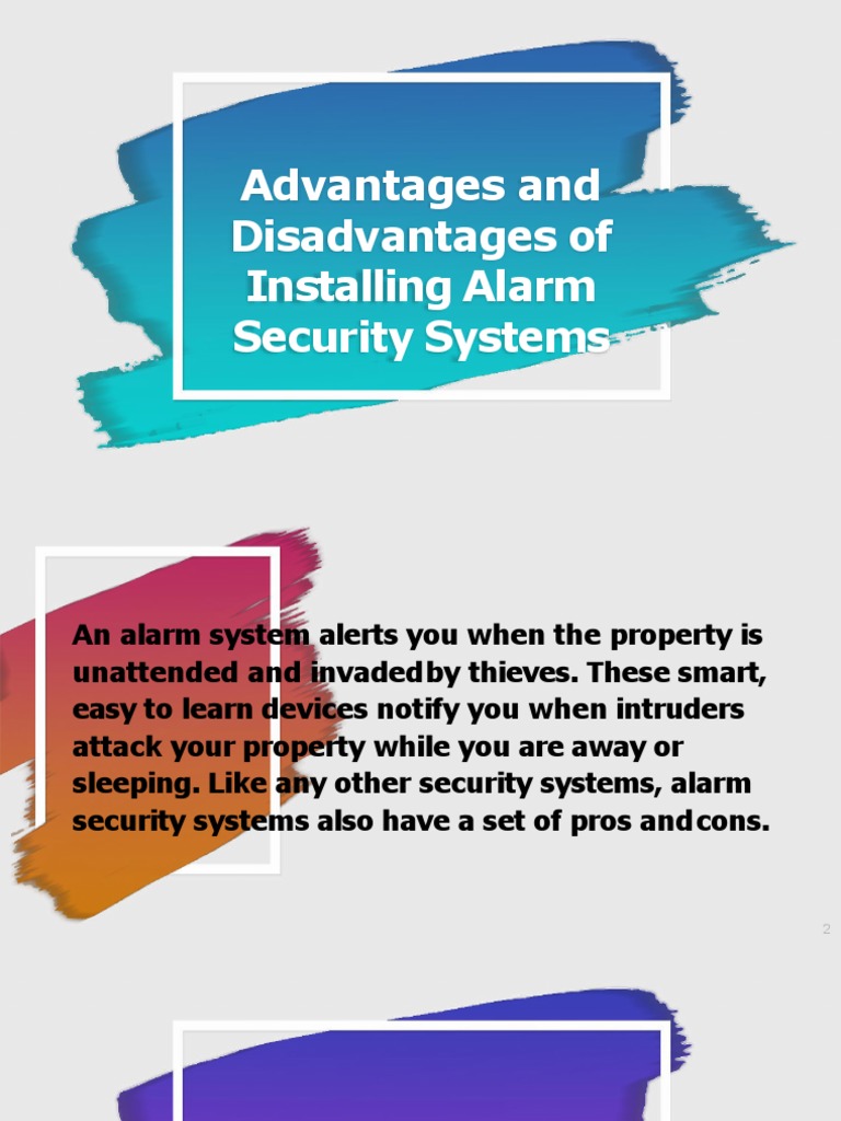 Advantages and Disadvantages of Installing Alarm Security Systems PDF