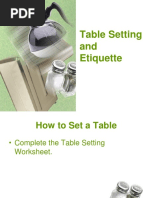 Table Setting and Etiquette PowerPoint Presentation