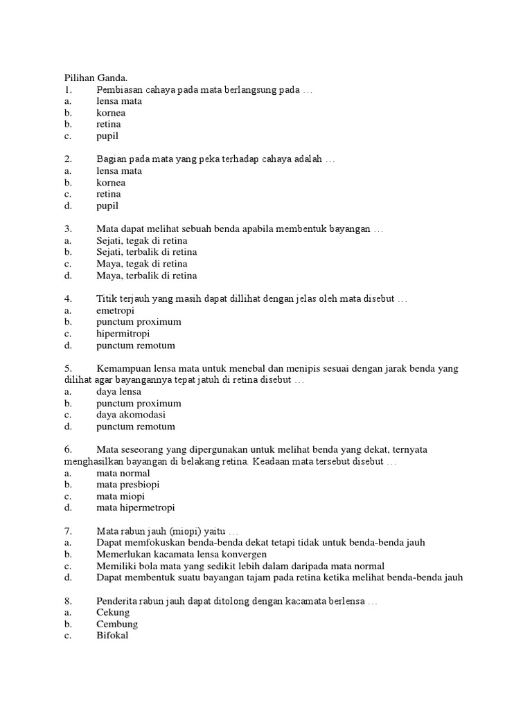 Soal Alat Optik