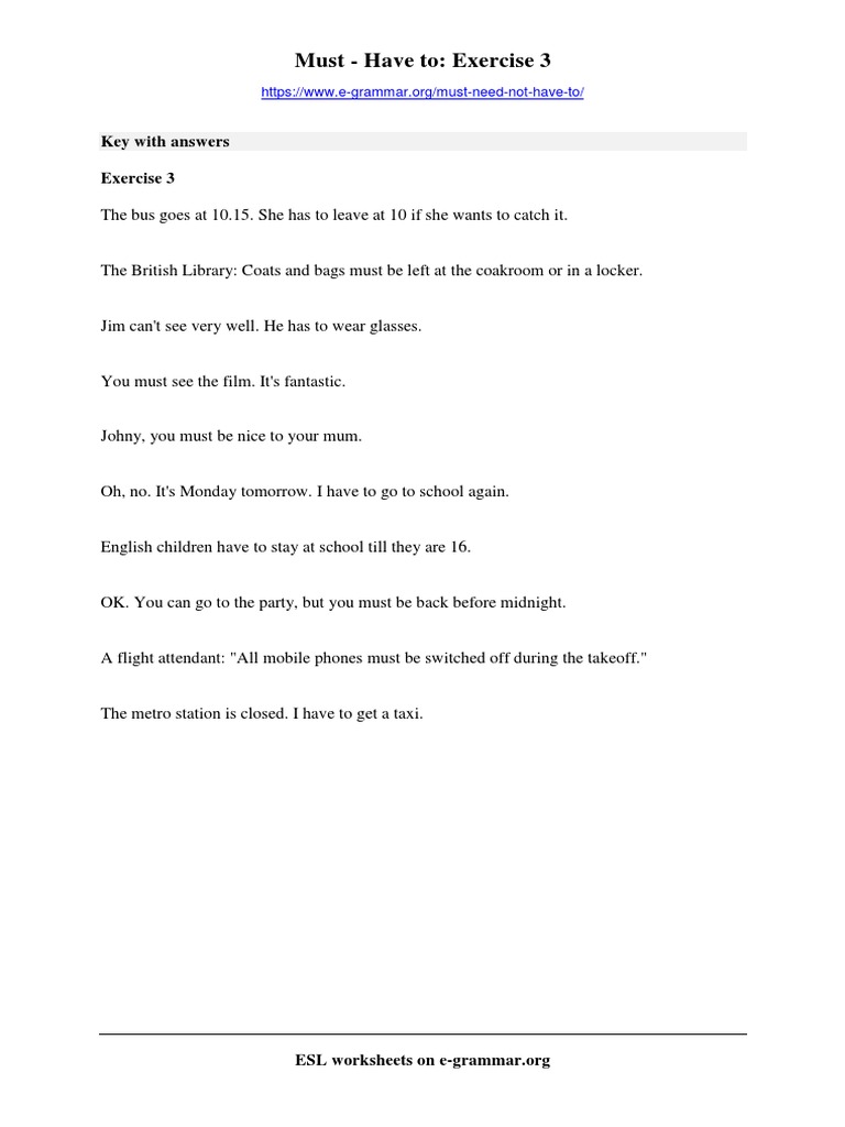 Must Have To Exercise 3 Key