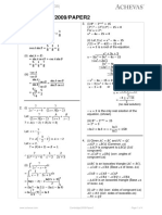 O Level A Maths 2009 Paper 2