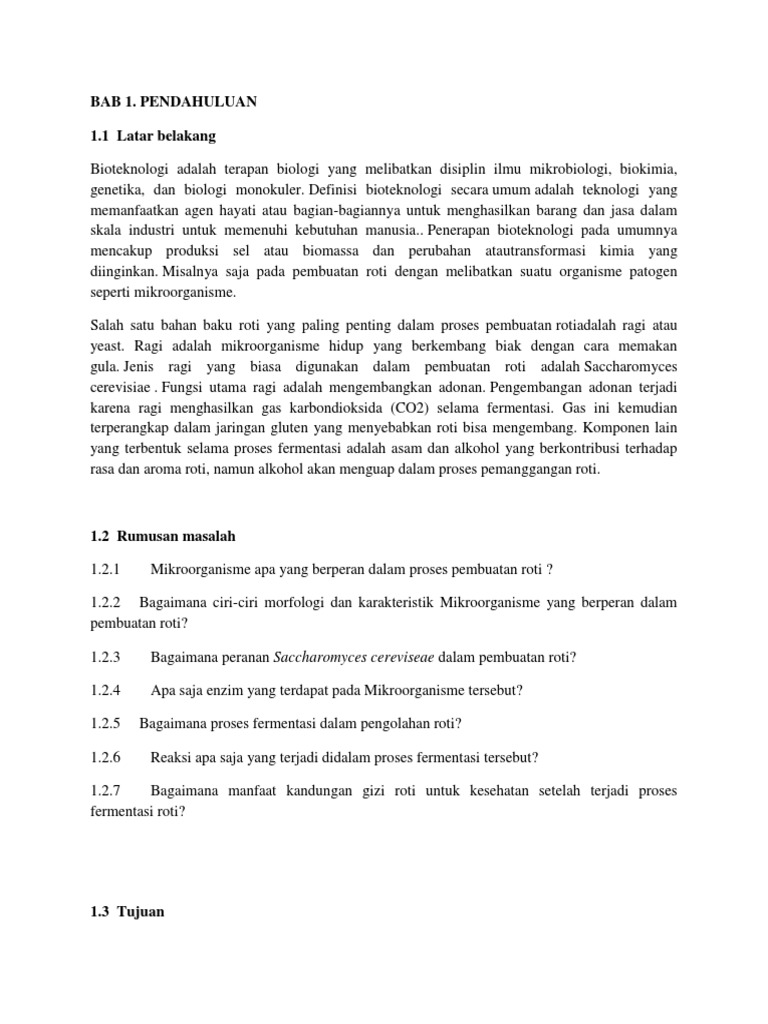 Peran Saccharomyces cerevisiae dalam Pembuatan Roti | PDF