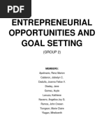 Entrepreneurial Opportunities and Goal Setting