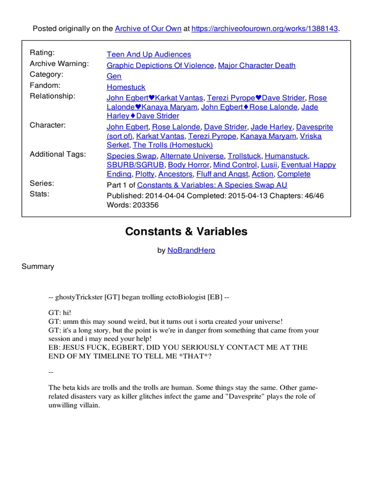 Constants And Variables Irony Nature