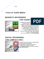 Types of Audio Media: Tosloc, Monina G. BSSE 4A2-1