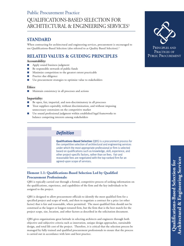 Qualifications Based Selection | PDF | Negotiation | Evaluation