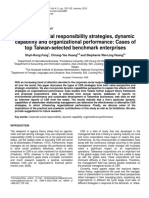 Corporate Social Responsibility Strategies, Dynamic Capability and Organizational Performance: Cases of Top Taiwan-Selected Benchmark Enterprises