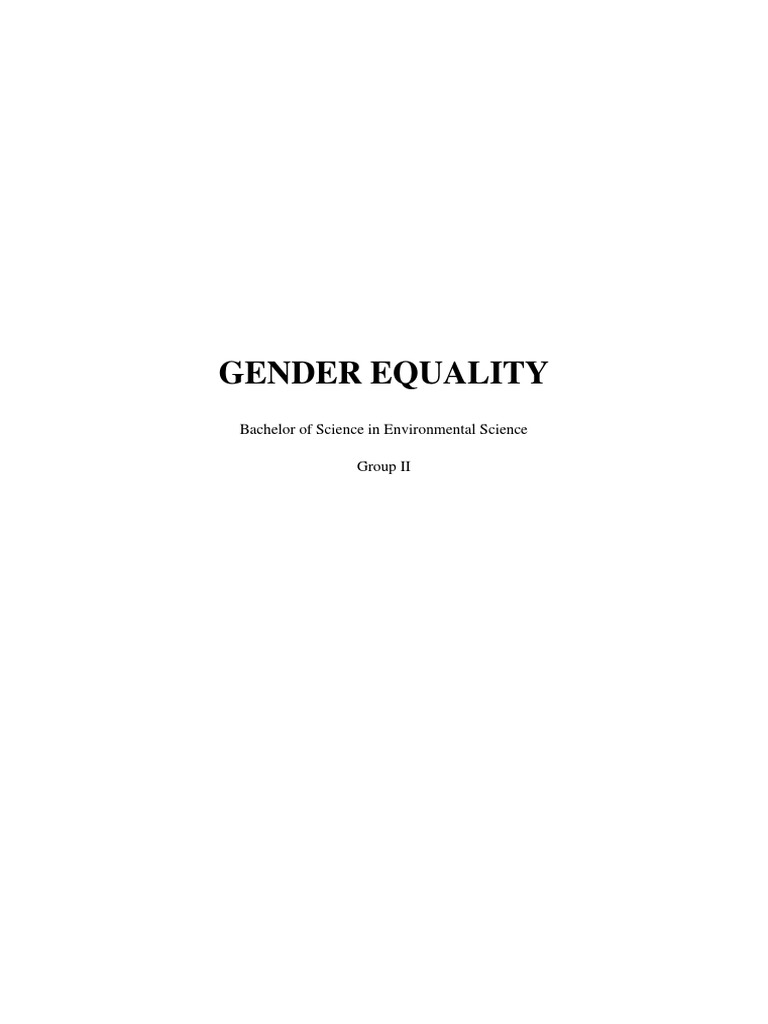 Understanding Gender Equality Concepts | PDF | Gender | Gender Studies
