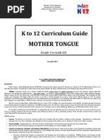 K To 12 Curriculum Guide: Mother Tongue