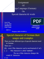 Assignment of Foreign Language (German) On Special Character & Words