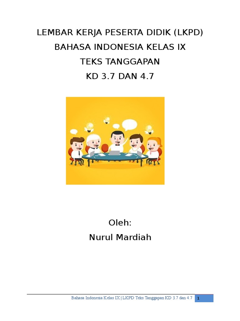 Lkpd Bahasa Indonesia Kelas Ix