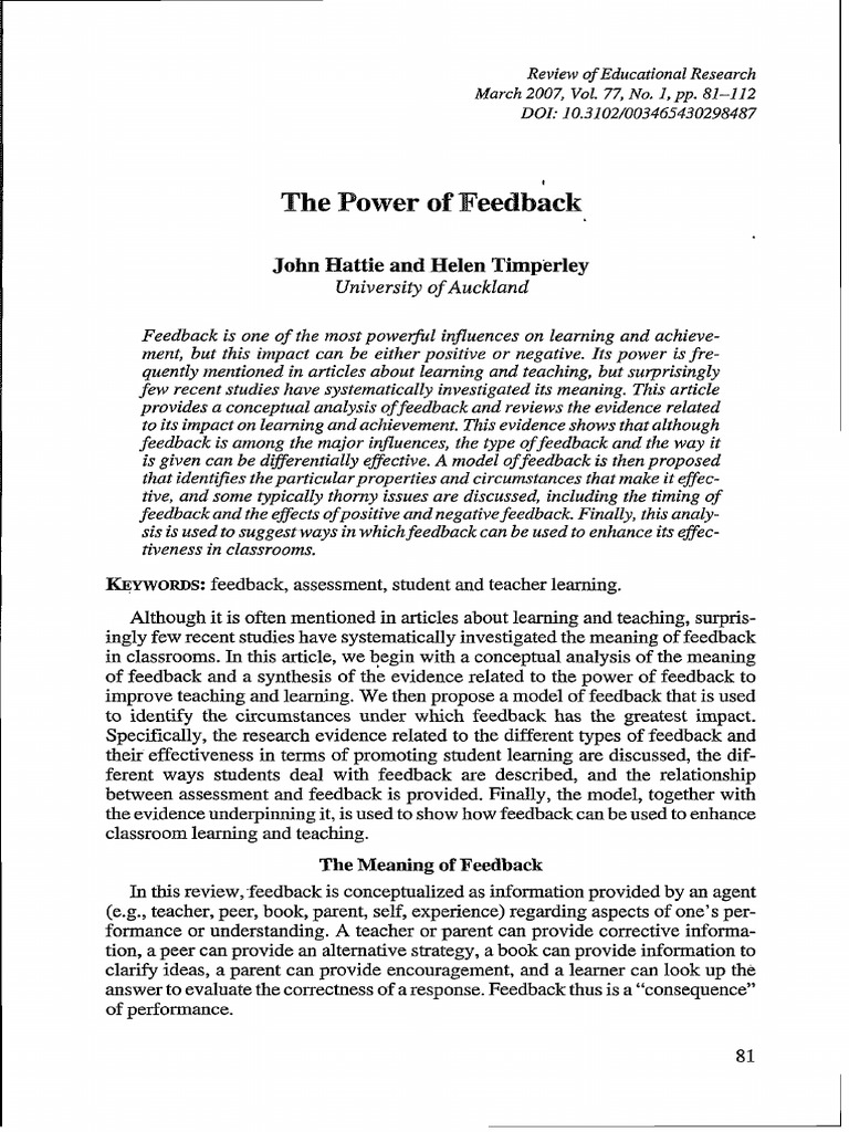 Feedback PDF | PDF