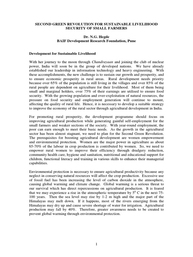 Second Green Revolution Pdf Green Revolution Global Warming