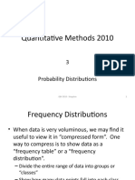Quantitative Methods 2010: 3 Probability Distributions