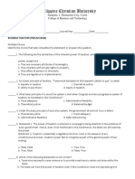 Philippine Christian University Business Taxation Exam