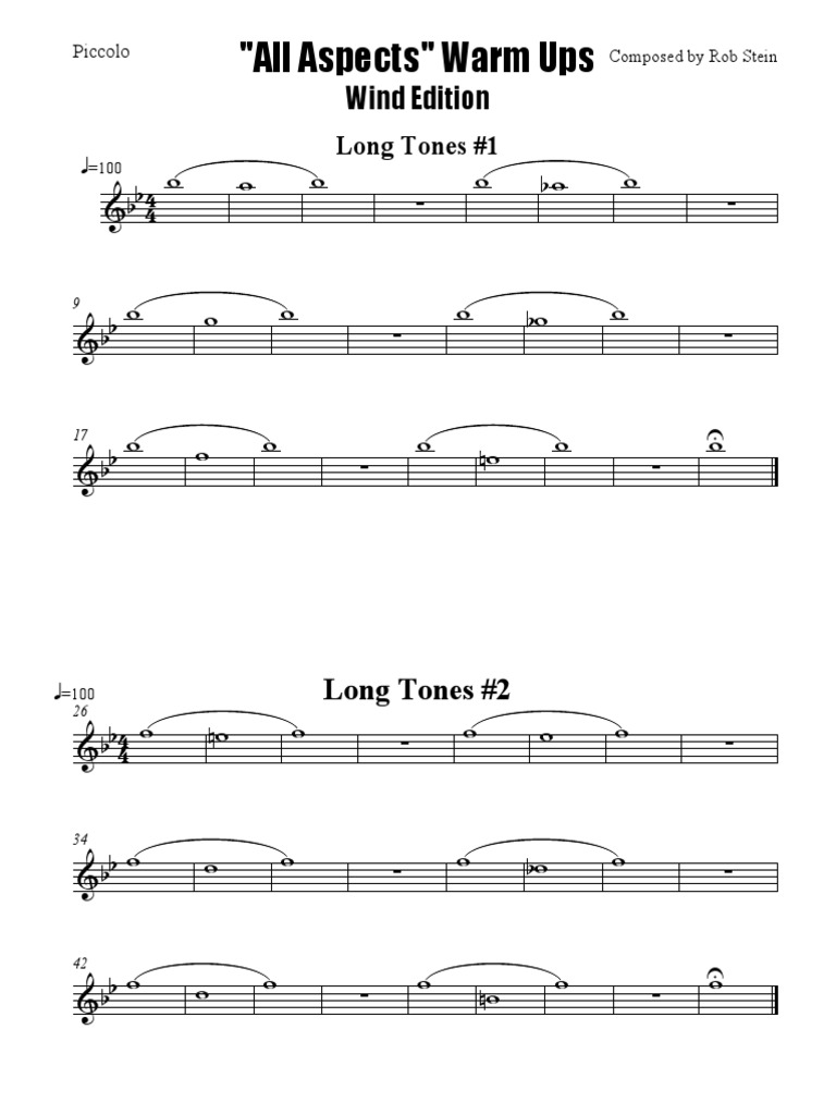 Wind Instrument Warm-Up Exercises | PDF