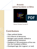 Aristotle: Philosophical Foundation On Ethics: Ramos, Christine Carmela R