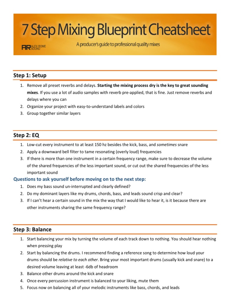 Step-by-Step Audio Mixing Guide | PDF | Acoustics | Sound Production