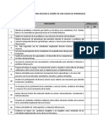 Lista de Cotejo para Evaluar El Diseño de Una Sesion de Aprendizaje