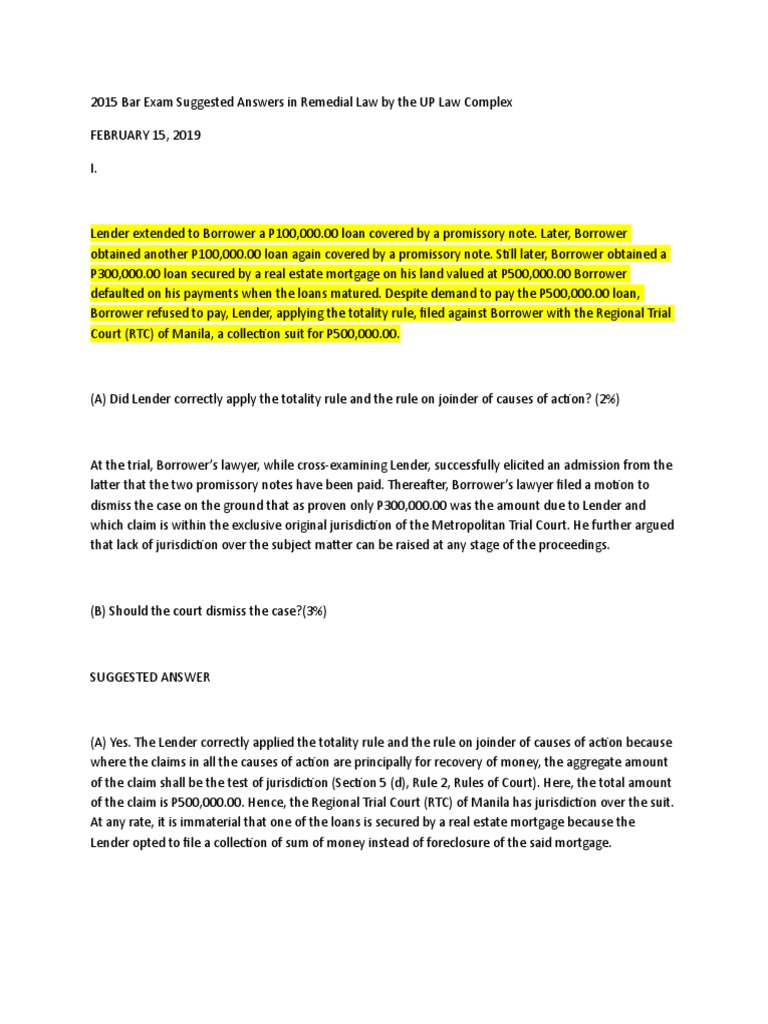 Remedial Law Review SA BE 2015 | PDF | Bail | Prosecutor