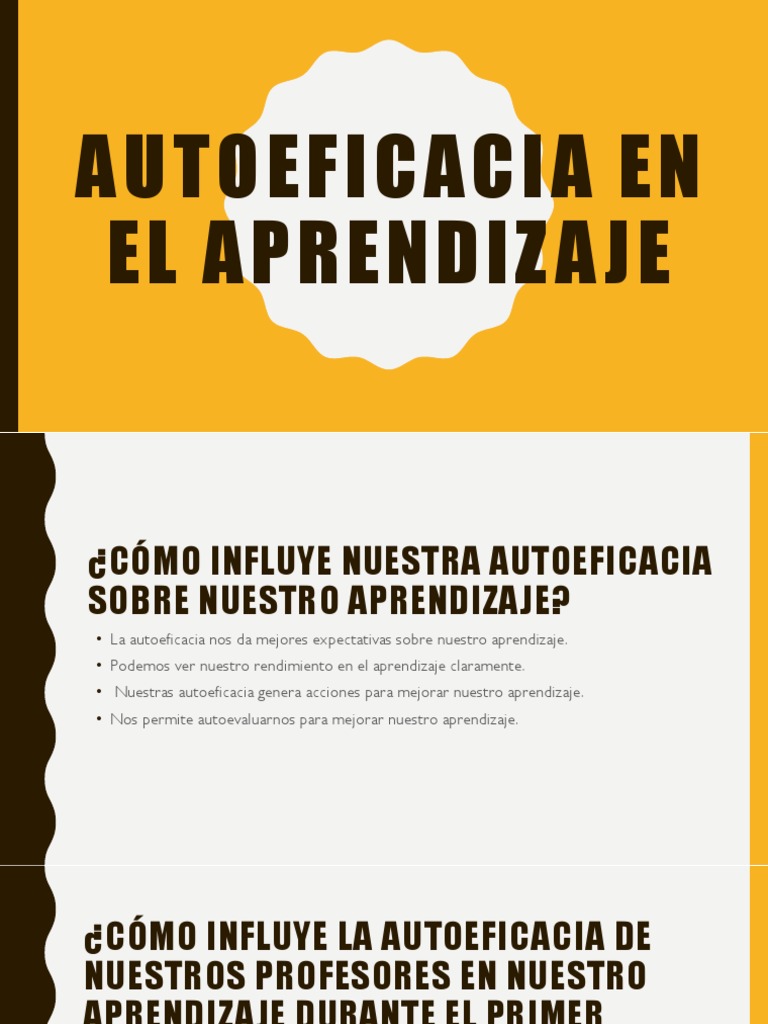 Autoeficacia en El Aprendizaje | PDF | Relaciones personales, crianza y ...