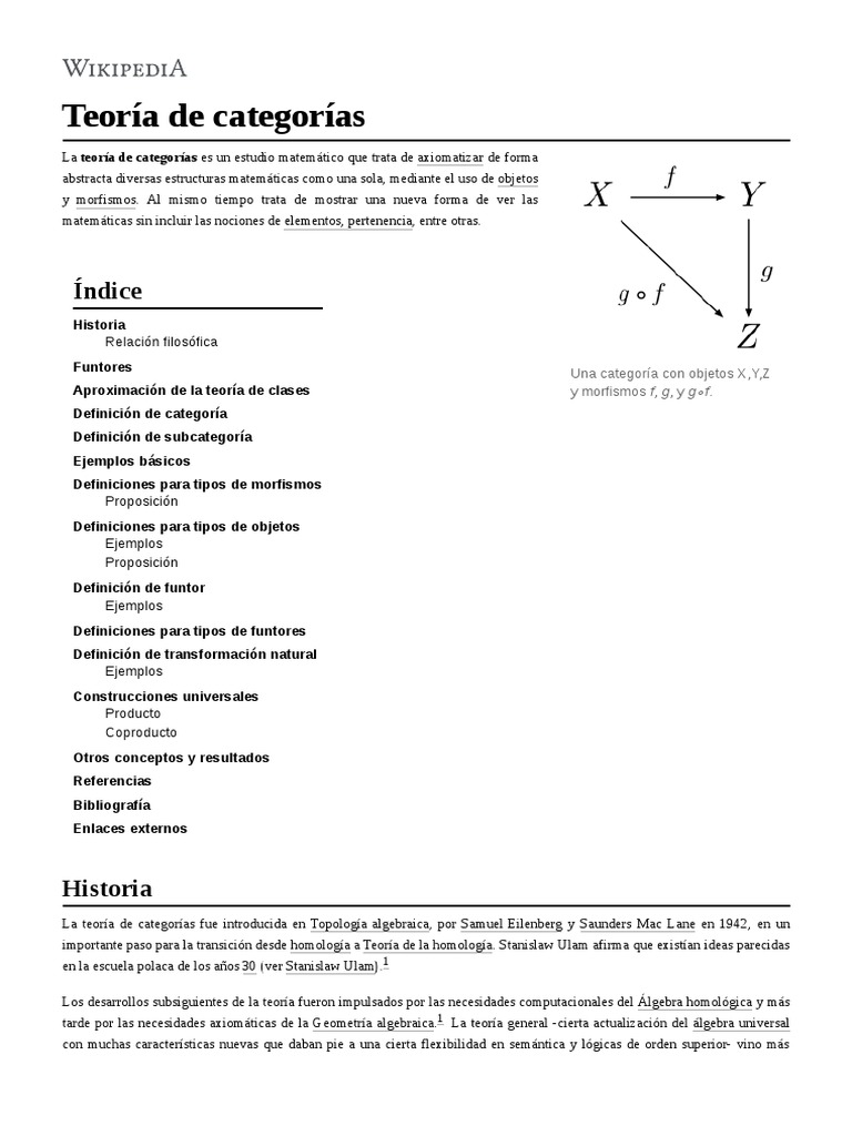 Teoría de Categorías PDF Teoría de la categoría Conceptos matemáticos
