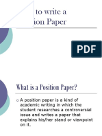 How To Write A Position Paper