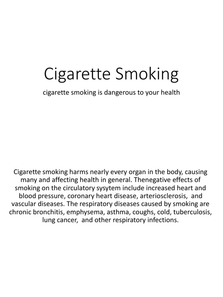 Cigarette Smoking | PDF