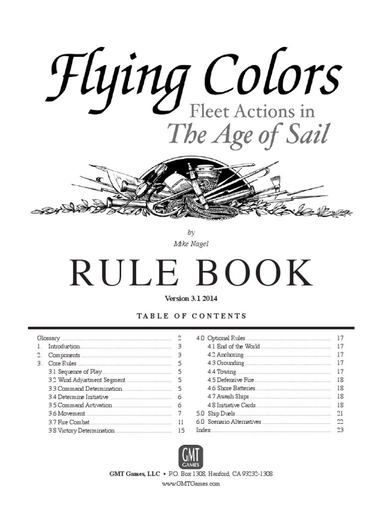 Flying Colors RULES2014 PDF PDF Ships Broadside