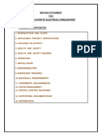 Table of Contents: Method Statement FOR Installation of Electrical Panelboards