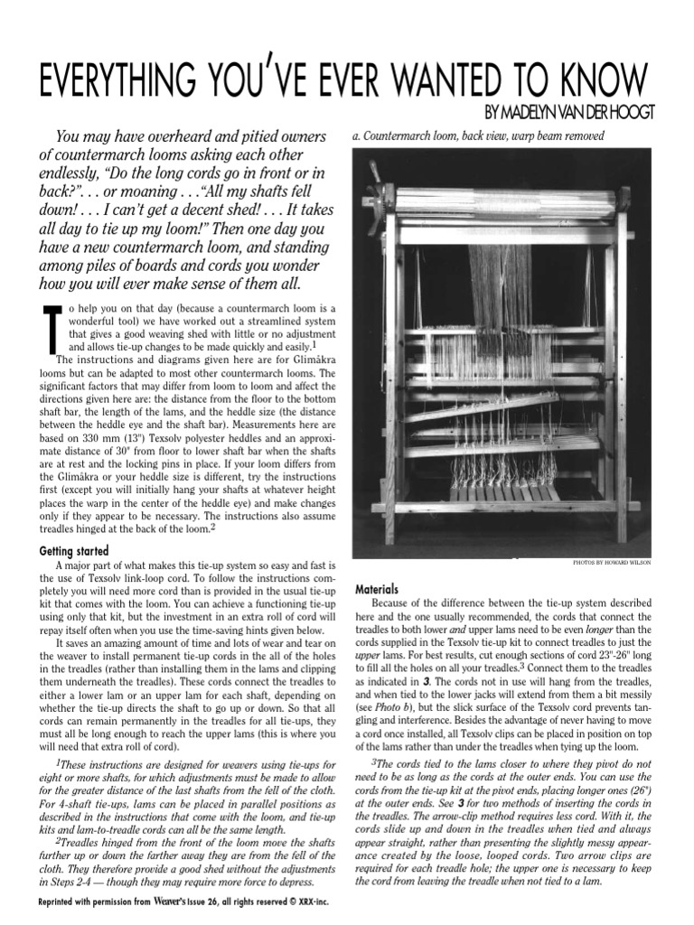 Countermarch PDF | PDF | Loom | Weaving