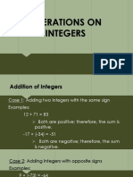 Operations On Integers