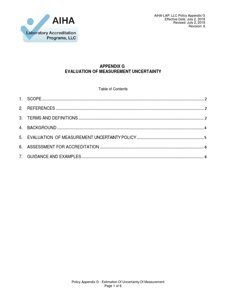 Measurement Uncertainty Policy Guide | PDF | Reasoning | Epistemology ...