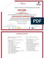 Diploma Curso Comunicación Telefónica Eficaz