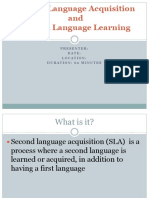 Second Language Acquisition and Second Language Learning