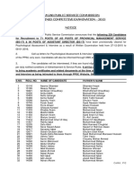 Punjab Public Service Commission Combined Competitive Examination - 2015 Notice